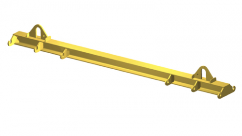 Žeriavová traverza pevná - jednoduchá<br>Manipulačné traverza pre transport dlhých bremien. Traverza má dva horné závesy pre zavesenie na dvoch kladkostrojoch jedného žeriavu, alebo môže slúžiť pre spojenie dvoch žeriavov.