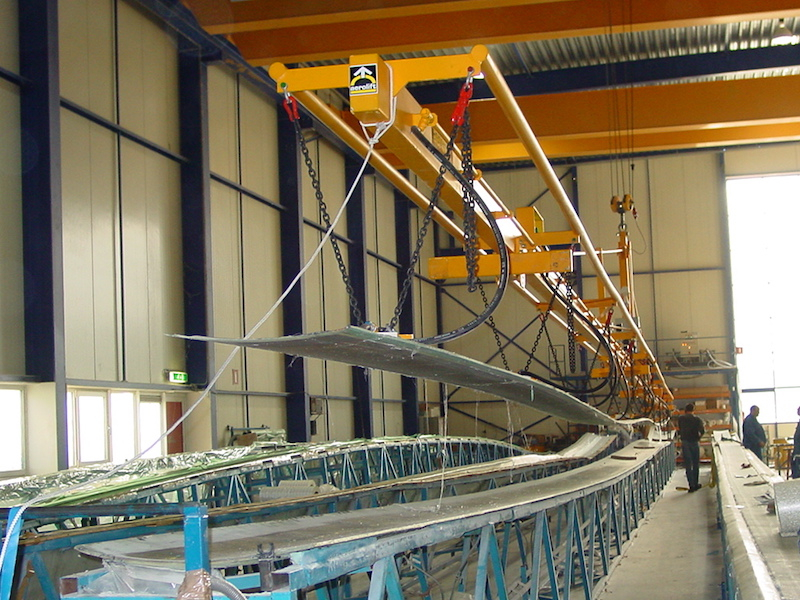 Vakuové manipulátory pro manipulaci s rotorovými listy větrných elektráren