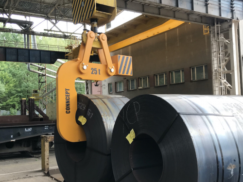 C-hák na manipuláciu so zvitkami plechov - Conncept Machinery s.r.o.