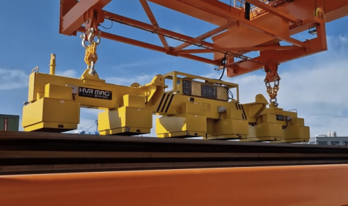 Magnetic traverse for sheet metal handling<br />Magnetic traverse with electropermanent load magnets for sheet metal lifting-standard version