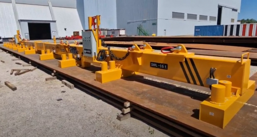 Magnetic traverse for sheet metal lifting<br />Magnetic traverse with electropermanent load magnets for sheet metal handling-special version
