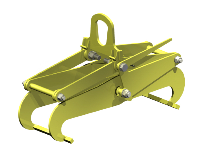 Selfgripping tongs with lever for loads with rectangular cross section