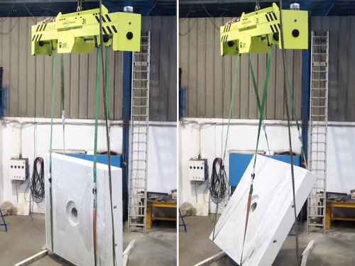 Traverza pre otáčanie bremien nastaviteľná -<br>Otáčanie betónového dielu