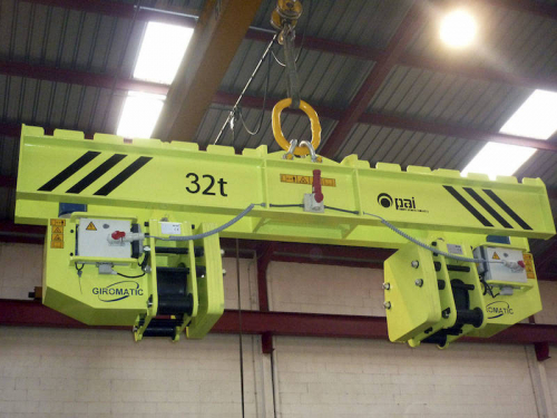 Traverza pre otáčanie bremien nastaviteľná -<br>Detail manipulačné traverzy